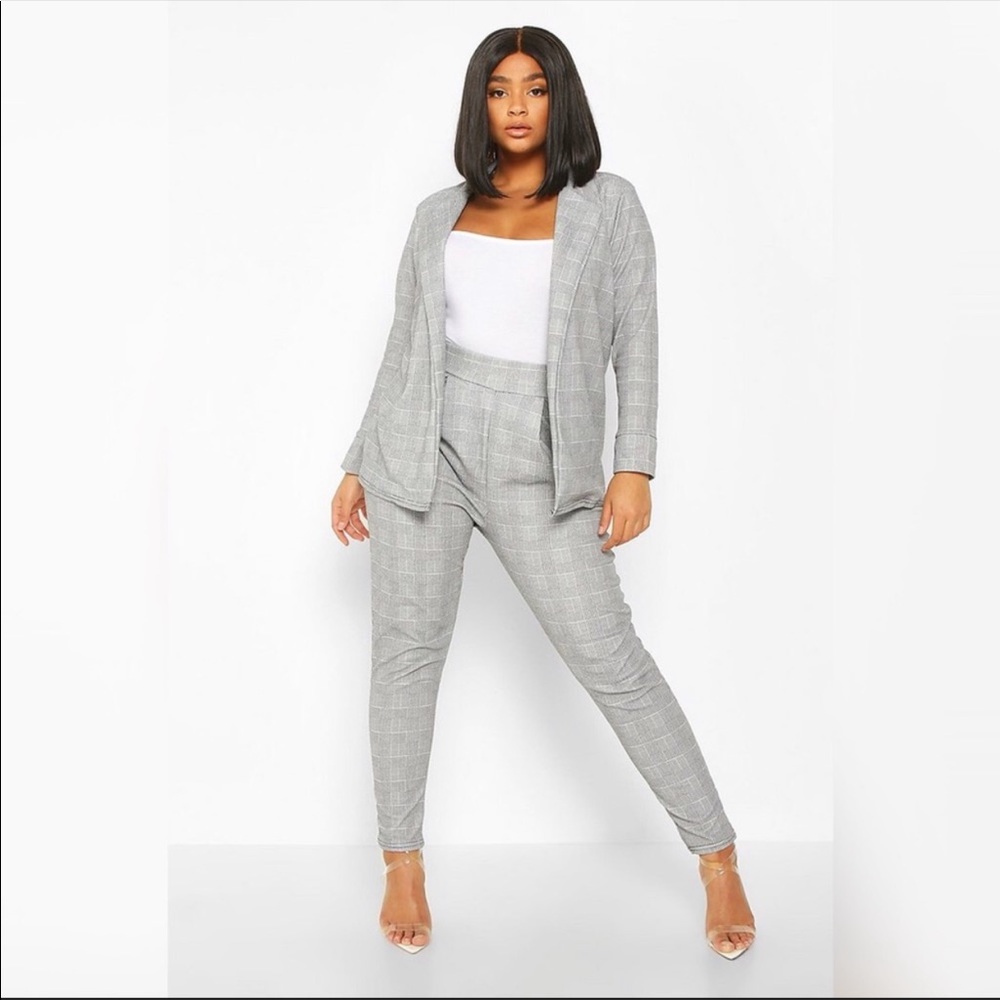 Check Suit Co-Ord Grey